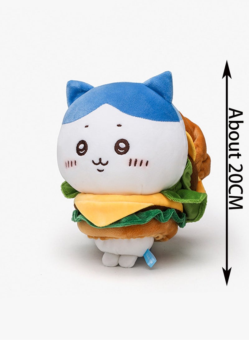 20cm Little Eight Plus Hamburger Plush Pendant Keychain Cute Plush Doll Schoolbag Accessories Toy Keychain Boy Girl Gift - Image 2